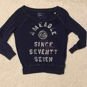 Y2K Vintage American Eagle Outfitters Dark Blue Top